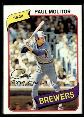 1980 Topps Paul Molitor Milwaukee Brewers #406 - Image 1 of 2