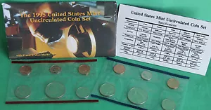1995 P and D US Mint Annual Uncirculated 10 Coin Set BU Philadelphia and Denver - Picture 1 of 3