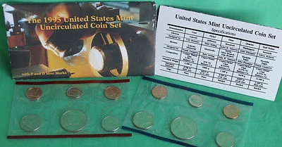 1995 P and D US Mint Annual Uncirculated 10 Coin Set BU Philadelphia and Denver - Image 1 of 3