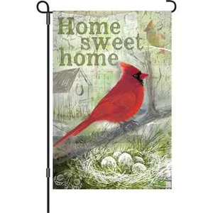 Home Sweet Home Cardinal (12" x 18" Approx ) Garden Size Flag PR 56143 - Picture 1 of 1