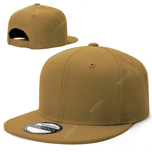 Snapback Hat Flat Baseball Cap Trucker Solid Plain Blank Men Hip Hop Army CS 001 - Picture 1 of 56