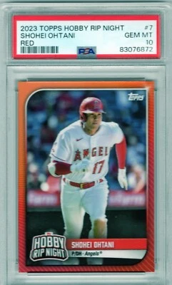 PSA 10 **SHOHEI OHTANI** 2023 TOPPS HOBBY RIP NIGHT RED 1/1 true SPECIAL HOBBY** - Image 1 of 2