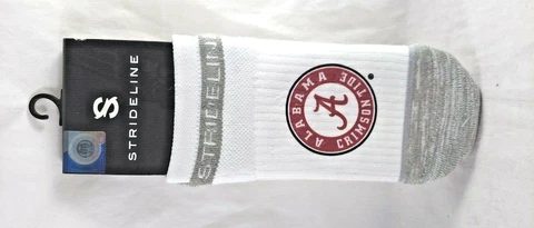 Alabama Crimson Tide White No Show Socks Strideline NEW WITH TAGS Cover