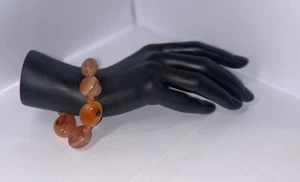 Carnelian Agate Bracelet Gemstone Fashion Jewelry Tie Closure - Picture 1 of 6