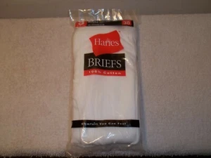 Vtg New In Package 3 PAIRS HANES BRIEFS UNDERWEAR Size 38 - Picture 1 of 5