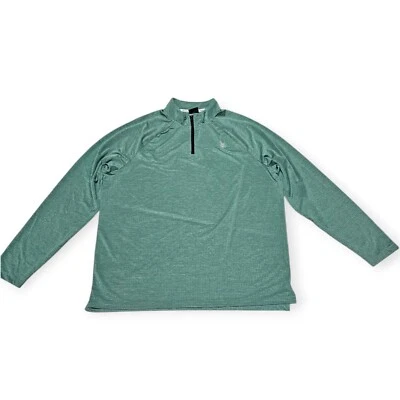 Spyder Activewear Green High Neck Waffle Texture Long Sleeve Shirt. Men's Sz XL. Foto 1 de 4