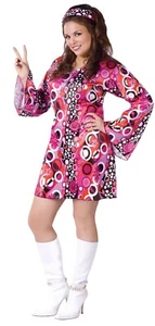 Feelin' Groovy 60's 60s Mod Disco Retro Plus Size Adult Costume, 16W-20W - Picture 1 of 2