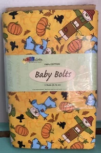 Pernos para bebé 3 yardas tela calabaza espantapájaros algodón amarillo otoño - Imagen 1 de 7
