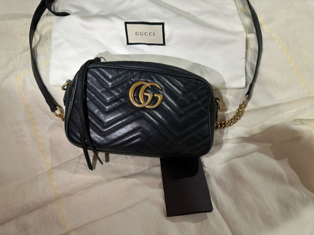 Bolsa com Alça Gucci Marmont GG Preta Original - BHSS4