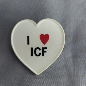 I Love ICF Heart-Shaped Plastic 2" Jacket Hat Pin - Picture 1 of 2