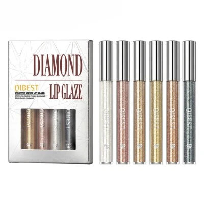 QIBEST 6pc set Diamond Glitter Liquid Lipstick Long Lasting Matte Velvet Lip Gloss uk