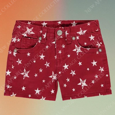 Bermuda jeans para caminhada feminina VERDADEIRA RELIGIÃO, shortie jeans 3", calça quente, tamanhos 5-6X - Imagem 1 de 3