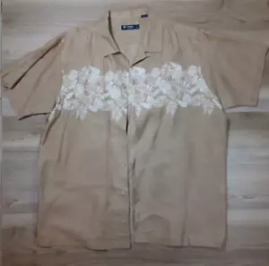 Cremieux Collection Men's 100% Linen Button Up Short Sleeve Hawaiian Shirt Large - Picture 1 of 8