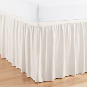 Falda de cama Simply Essential completa/completa XLong con volantes en blanco leche de coco 36" gota - Imagen 1 de 5