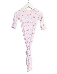 Keep Me Cosy® Knotted Baby Gown, One-piece Bamboo Babywear - Flamingo - Picture 1 of 5