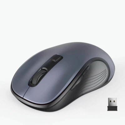 WisFox PC ratón inalámbrico 1600DPI 6 botones ratón óptico USB inalámbrico batería AA incl.