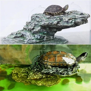Turtle Basking Platform Resin Rock Tortoise Dock Climbing Sunbathing Aquarium US - Picture 1 of 7