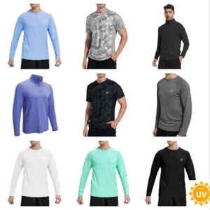 Men's T-Shirt UPF 50+ Sun Protection Long/ Short Sleeve T-Shirt Sport Shirts - Picture 1 of 178