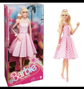 Barbie The Movie Doll Margot Robbie Collectible, Pink Gingham Dress, SHIPS TODAY - Picture 1 of 11