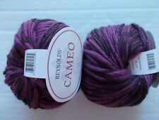 Reynolds Cameo wool blend twist fashion yarn, Wine, lot of 2 (55 yds each)