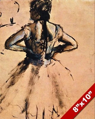 BAILARINA DE BALLET CON MANOS EN LAS CADERAS EDGAR DEGAS PINTURA ARTE IMPRESIÓN EN LIENZO REAL Foto 1 de 4