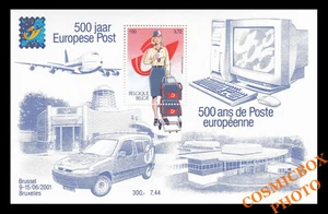 Bloc timbres Belges 500 ans de POSTE EUROPENNE Belgique transport courrier 2001 - Picture 1 of 1