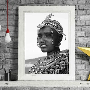 AFRICAN WOMAN - Tribal Poster Picture Print - Sizes A5 to A0 **FREE DELIVERY** - Picture 1 of 14