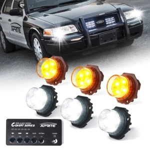 Xprite Hideaway Strobe Light Kit Headlight System Hazard Warning White Amber 6x - Foto 1 di 7