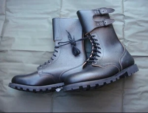 French Army Unworn Black Ranger Style Buckle Combat Boots Marbot Neuvic Size 48 - Picture 1 of 9