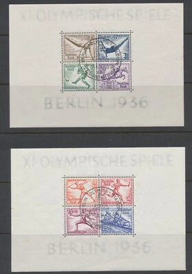 Germany Stamps: 1936 Summer Olympic Games, Minisheet set with First Day Cancel - Image 1 of 4
