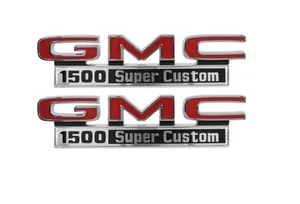1971-72 GMC Pickup Truck Front Fender Emblem "GMC 1500 Super Custom" - Picture 1 of 1