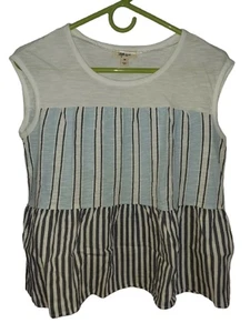 Style & Co Petite Striped Flare Blouse Womens Size Small - Picture 1 of 3