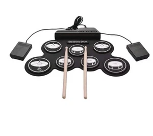 Batteria Elettronica Digitale 7 Pads Roll Up Set Silicone Midi Batteria Elettrica Regalo - Foto 1 di 3