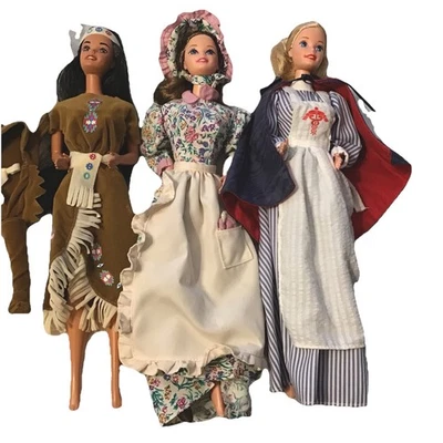 Barbie American Stories Collection Civil War Nurse Pioneer American Indian 1995 - Image 1 of 4