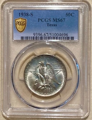 Beautiful & Rare 1938 S Texas Commemorative Half Dollar - PCGS MS67 - Image 1 of 4