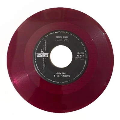 Gary Lewis and the Playboys Green Grass Japanese Red Vinyl 7” Vinyl Pic sleeve - Image 1 of 4