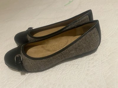 Женские удобные туфли на плоской подошве Croft & Barrow с черной твидовой пряжкой 9,5 М - Изображение 1 из 4