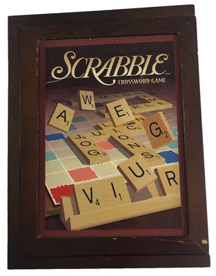Scrabble Crossword Vintage Game Collection Wooden Book Box Parker Brothers 2009 - Image 1 of 4