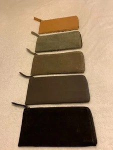 Handmade Genuine Suede Leather  Cowhide Men's Wallet Slim - Beige - Picture 1 of 5