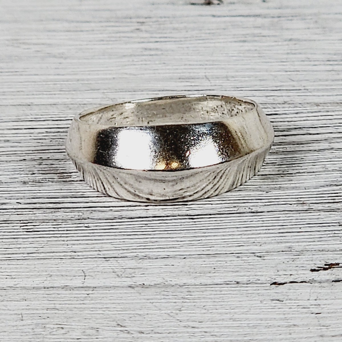 ヴィンテージ！Silver Round Dome リング 925 Sterling Silver 2-tone Vintage SETA Domed Design Wide