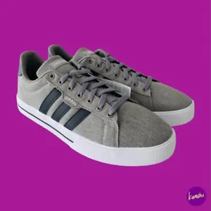 ADIDAS Men's Daily 3.0 Canvas Trainers, Ortholites, Grey, UK 10/EU 44.6/US 10.5 - Picture 1 of 4