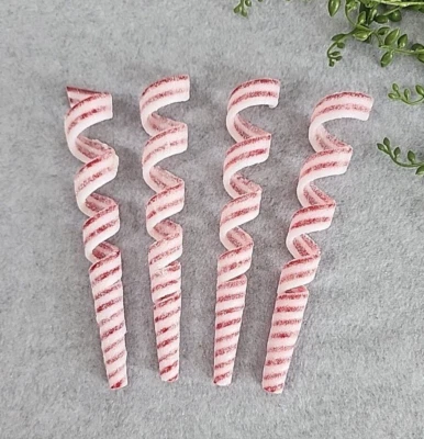 Красно-белая спираль рождественские конфеты украшения блестящий 6,5» Peppermint 4 новый - Изображение 1 из 4