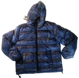 Gas Jeans Hombre 100% AUTÉNTICO L/S Cremallera Puffer Chaqueta Talla 50 Azul  - Imagen 1 de 5