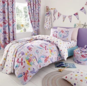 Juego de cama con funda nórdica individual sirena multicolor reversible - Imagen 1 de 5