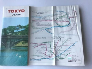 Tokyo Vintage Map c1969-1970 National Tourist Organization Train Subway Routes - Picture 1 of 3