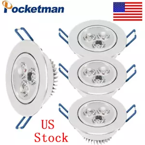10PC 9W Dimmable LED Recessed Ceiling Light Downlight Spotlight Home Decor 110V - Picture 1 of 8