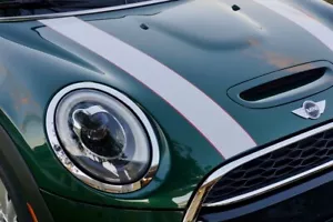 White with Red Hood Stripes for Mini Cooper 2014 to 2024 F55 F56 - Exact Fit - Bild 1 von 5