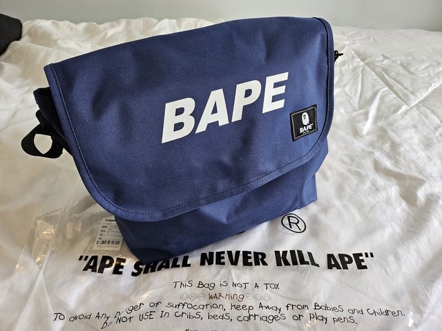 DS! A BATHING APE BAPE NYLON DAYPACK BACKPACK BLUE