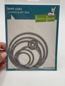 Lawn Fawn Circle Stacks 8 Sizes Stitch Frames Dies NOS - Picture 1 of 2