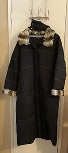 Platinum Women's XL Brown Down Filled Long Faux Fur Hooded Winter Puffer Coat - Picture 1 of 6